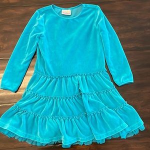 Hanna Andersson Size 110 Blue Dress with Ruffle Bottom